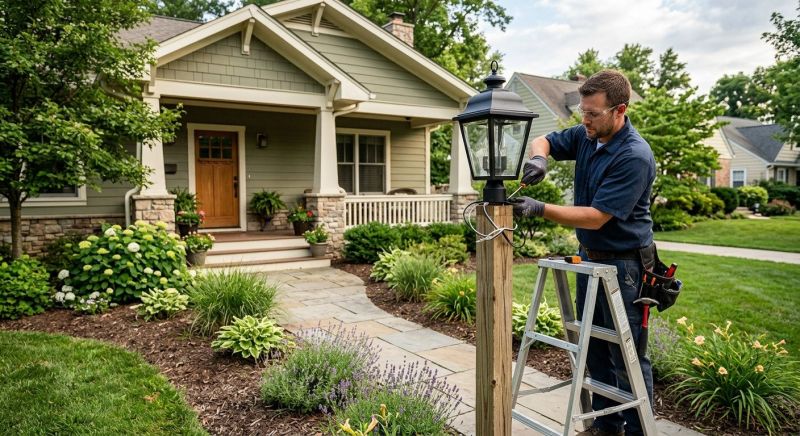 Terrace Lighting Installation in Overland Park, KS